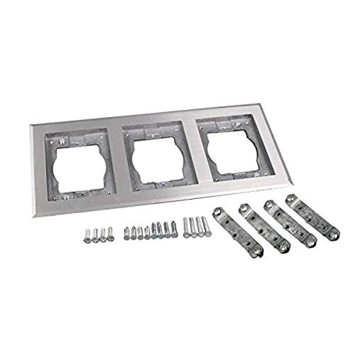 Legrand Wiremold 838TCAL OmniBox/Modulink Triple Gang Rectangular Carpet/Tile Flange, Brushed Aluminum (1 Pack)