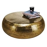 WOMO-DESIGN Tavolino da Caffé Amadora Ø 90x37 cm in Metallo Oro...