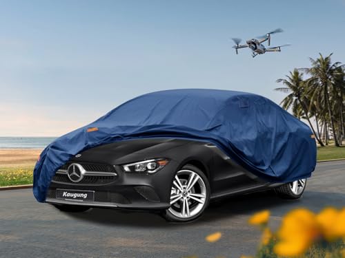 Image of Kaugung Heavy Duty Car Cover Custom Fit Μercedes-Βenz CLA (2013-2024), Waterproof All Weather Resistant Outdoor Sun Rain Dust Snow Protection with Anti-Theft Lock. (USA Warehouse, Within 3-7 Days)