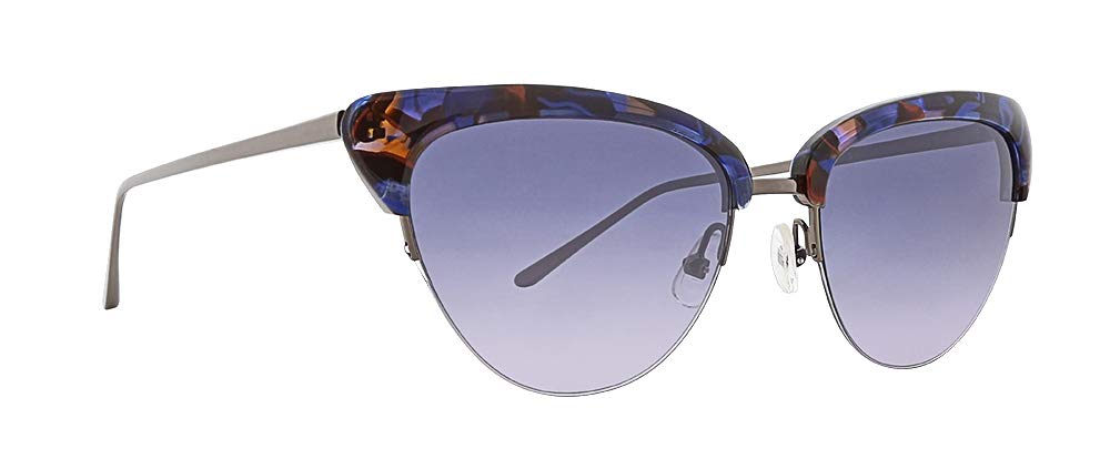 BADGLEY MISCHKA Janae Women's Cateye Acetate and Metal Sunglasses, Sapphire - 55 x 18 x 135 mm