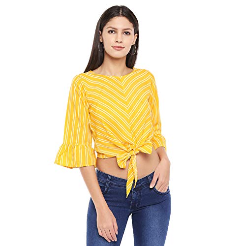 Image of OOMPH! Women's Crepe Ruffeld Top - Forest Green