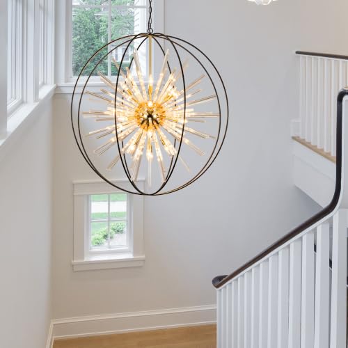 Image of Vezzio Extra Large Black and Gold Chandeliers for High Ceiling Foyer