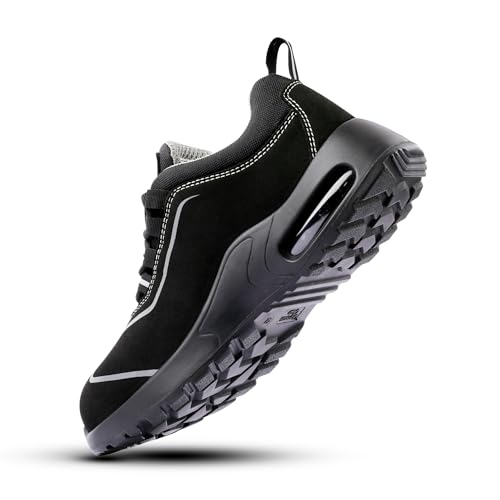 Image of Milan S1 Black Vegan Fibre Toe Safety Shoes for Men & Women