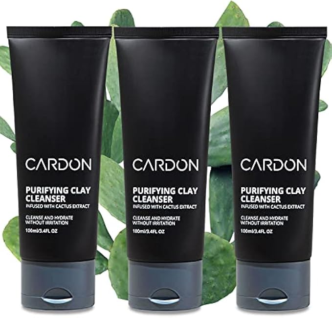 Cardon Men's Deep Pore Cleaning Clay Face Wash, 4x Better Than Charcoal, Oily, Acne-Prone Skin | Korean Premium Skin Care | Remove Face Oil & Dirt, (3 CT)