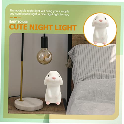 Lámpara de mesa de noche con luz suave forma de conejo miniatura 4