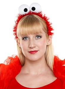 Maskworld Die Sesamstraße – Elmo Haarreif mit Kulleraugen - rote Kostüm-Kopfbedeckung zu Karneval & Motto-Party
