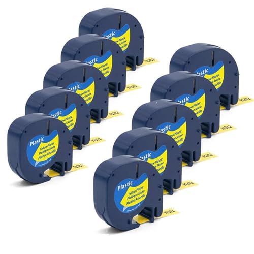 LT-100H LT-100T�̔����v���X�`�b�N�e�[�v���12mm x 4m�u���b�NLT 91331 91200 12267 18769 18771���f��91201(10PK Yellow-Plastic)