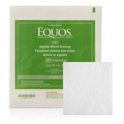 EQUOS Calcium Alginate Wound Dressing, Sterile, 2" x 2",10 Count
