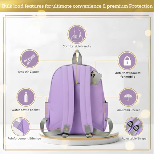 Image of VISMIINTREND College Backpack for Women, Girls |fits 13 Inch Laptop| Nylon Casual Daypack|Stylish Backpack|Bags for Tution | School | Travel |New Year Gifts
