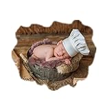 Coberllus Newborn Monthly Baby Photo Props Chef Hat Headdress for Boys Girls Photography Shoot