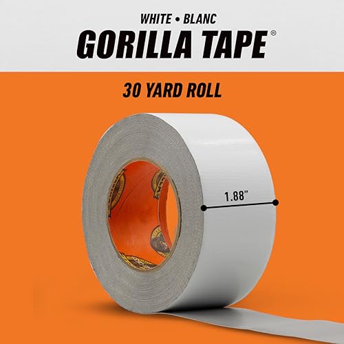 Image of Gorilla Tape, White Duct Tape, 1.88 inch x 30 yd, White | (Pack of 12)