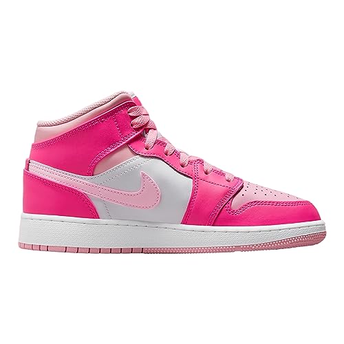 Jordan Nike Air 1 Mid GS Youth Fierce Pink' White/Medium