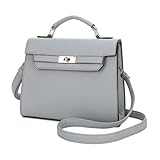 EVVE Women's Top Handle Satchel Bag Vegan Leather Crossbody Handbag with Top Handle and Strap(DBL)