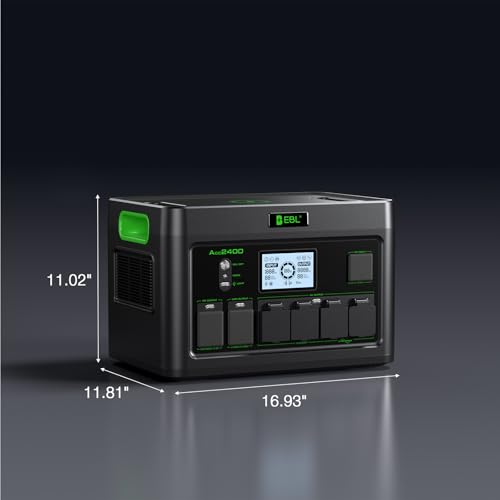 EBL 2400W Portable Power Station LiFePO4 Battery,1843Wh Solar Generator,Home Battery Backup,12 Outlets(2400W AC Outlets,4800W Peak), USB-C PD 100W,2Hrs Quick Charge,Home Emergency, RV Trip - Image 3
