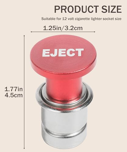 Image of bylikeho Car Cigarette Lighter,Cigarette Lighter Plug,Car Accessories Car Cigarette Lighter,12V Anodized Aluminum Cigarette Lighter Plug for Most Car Truck Boat (Eject), 1474DYQ001