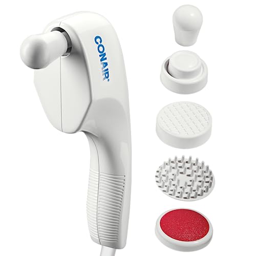 Conair Touch-N-Tone Handheld Massager With Attachments, Face & Body Massage Wand, White #TOP26