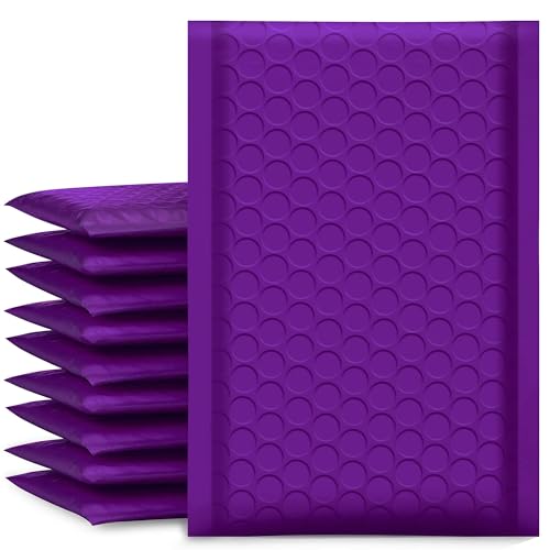 Image of UCGOU Bubble Mailers 4x8 inch Purple 50 Pack Usable Size 4x7 inch Padded Envelopes | Opaque Self Seal Adhesive Waterproof Boutique Padded Envelopes for Jewelry Makeup Small Bubble Mailers for Trading Cards #000