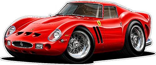 Vintage Ferrari 250 GTO Factory Race Car Wall Decal 2ft Long (24" Wide) Car Outline Sport Classic Graphic Sticker Man Cave Garage Boys Room Decor