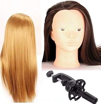 Amazon L Attache 練習用ウィッグ 美容師 メイク 練習用 ノーメイク ヘッドマネキン クランプ付き ゴールド 金 ノ ヘアアレンジ 通販