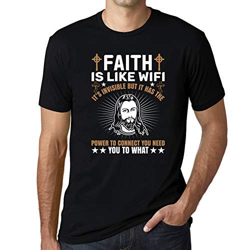 Ultrabasic - Camiseta para Hombre con dise�o de Jesucristo, Religiosa Religiosa - Negro - X-Small