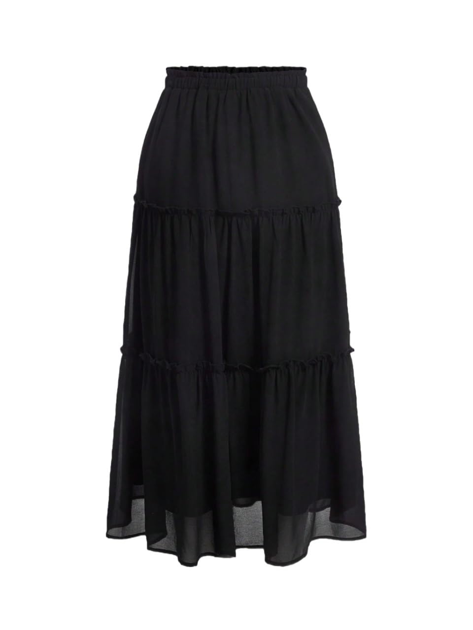 Faldas largas de mujer Solid Frill Trim Ruffle Hem Long Skirt falda del club