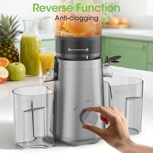 Juicer Machines, 5.3" Wide Feed Chute Cold Press Juicer for Whole Vegetables & Fruits, High Juice Yield, BPA Free (Slivery) - Image 6