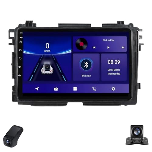 2K Car Radio Screen for Honda Vezel HRV 2015-2017 Android 14 Double Din Car Stereo with CarPlay and Android Auto/WiFi/4GLTE/GPS/Bluetooth 5.0/AM/FM/RDS/DSP/SWC/Rear View Cam/ADAS DVR(C10)