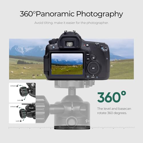 FANAUE Low Profile Tripod Ball Head 40mm Tripod Head 360 Panorama Ball Head Mount for Tripod, Monopod, DSLR, Camcorder, Compatible with Arca Quick Release Plate Max Load 22lbs