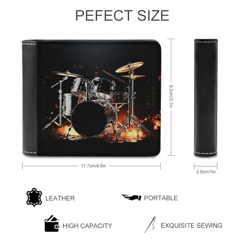 Drummer Wallet with Money Clip Leather Bifold Wallet Slim Credit Card Holder Gift for Men2