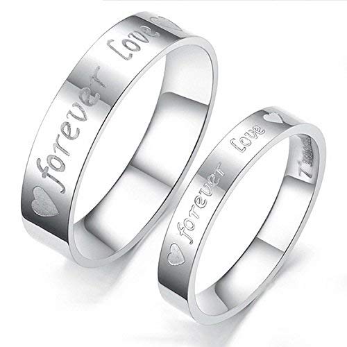Moneekar Jewels Titanium and Cubic Zirconia Couple Ring for Unisex-adult (Silver) (B0752NXGB6) Amazon Price History, Amazon Price Tracker