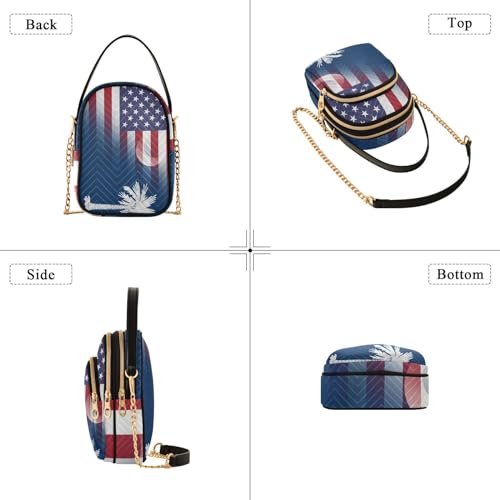 Image of Patriot Flag Cell Phone Purse Crossbody Handbag Durable Shoulder Bag Sturdy Travel Pouch