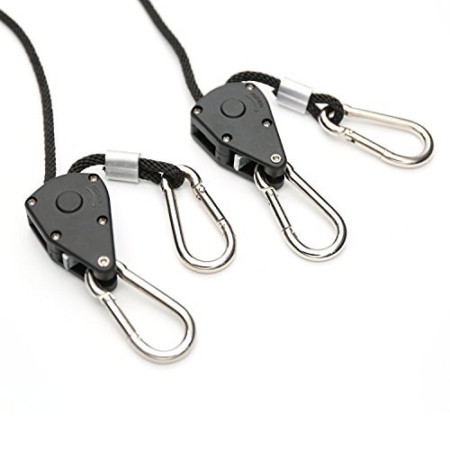 1/8 Inch 8-Feet Long Adjustable Heavy Duty Rope Clip Hanger Reinforced Metal Internal Gears 150lb Capacity