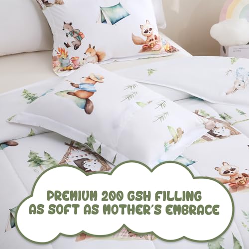 Image of Yibeizi Camper Animal Print Comforter Set Full Woodland Bedding