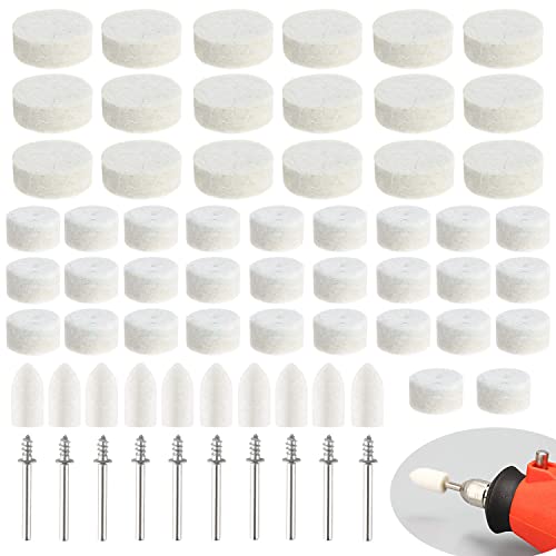 Roue de Polissage en Laine Feutre de Polissage pour Dremel 130pcs kit Polissage Épaisseur 8 mm Accessoires D'outils Rotatifs for Plastic Glass Metal Jewelry