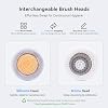 Electric Facial Cleansing Brush - Rechargeable Silicone Face Scrubber exfoliator, Face wash Machine, Pore Cleansing Brush for Women and Men,3Speeds,Waterproof, Exfoliating & Massage, White
