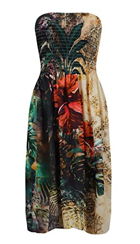 Image of Zyyfly Womens Summer Beach Dresses Strapless Cover Ups Dress Tube Top Sundresses