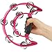 Soulmate Tambourine Metal Jingles Hand Held Percussion Half-Moon Double Row Tambourine for Kids Adult Musical Instrument Gift for KTV, Party, Pink for 3+ years old