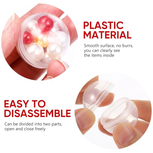 ULTECHNOVO 100 pcs Transparente Kapseln 32mm Kunststoffkugeln zum Befüllen für Kaugummiautomat Leere Ostereier Durchsichtige Eier für Kindergeburtstag Party Mitgebsel und Basteln