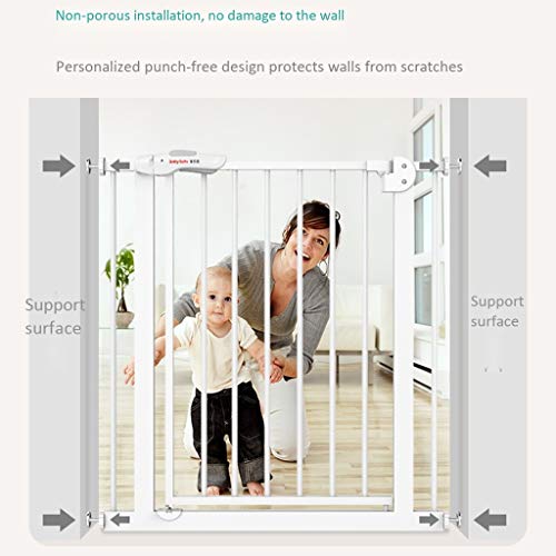 Porte d'escalier à pression sans outil blanche pour la sécurité des chiens - 7