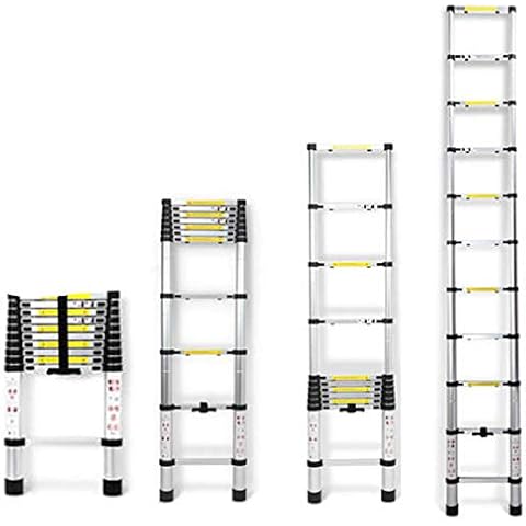 Feidake Aluminum Extension Ladder 10.5FT 3.2M Multiple Purpose Straight Telescoping Telescopic Ladder 11 Steps EN131 300LB Capacity, 2 Years Warranty Cover
