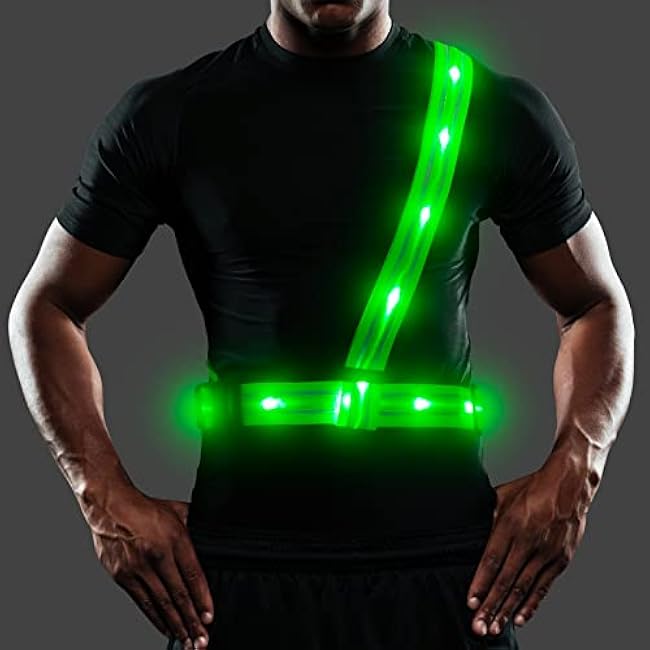 LED Running Vest, Light Up Reflective Safety Vest for Runners, High Visibility Gear for Night Running, Cycling, Walking