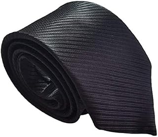 Plain Black Tie for Men Funeral Pinstripe Occasional Wedding Silk Style Necktie