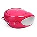 Riptunes Portable CD Player with AM FM Radio Potable radios Boom Box with Aux Line-in, Pink