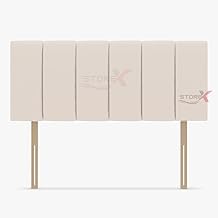 STOREX Plush Fabric Padded Lined Headboard For Devan Bed Bedroom Furniture Size 2Ft 6Inch/ 3Ft/ 4Ft/ 4Ft 6Inch/ 5Ft /6Ft -20 Inch Height 20inch (Cream, 20inch Height 4FT Small Double)