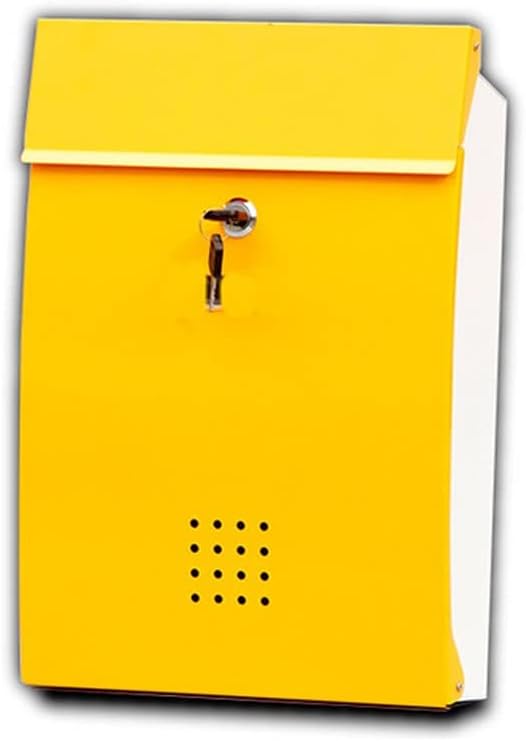 HBJWOV Wall Mounted Metal Mailbox House Apartment PO Box with Keys Anti-Rust Outdoor Storage Box Home Garden Decoration Box(White-Dinosaur Doodle4)