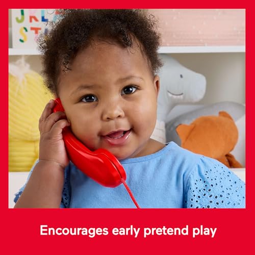 Fisher-Price Baby Toy Red Chatter Telephone, Mattel 80th Anniversary Edition Pull-Along Activity for Infants & Toddlers Ages 1+ Years, JGG97