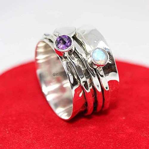 Kanika Jewelry Trove 925 Sterling Silver Blue Topaz Handmade Stacking Ring For Women & Girl #TOP5