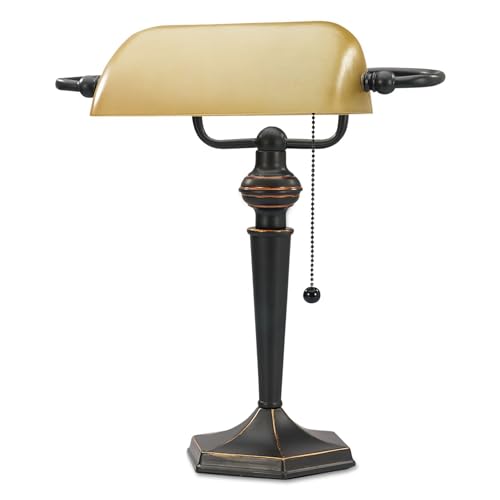 Alera ALE Traditional Banker's Lamp, 16'High, Amber...