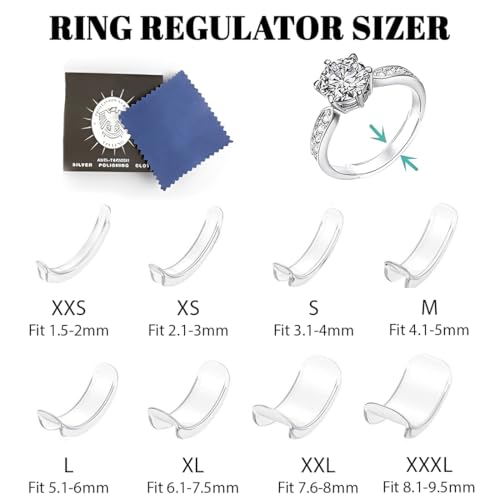 20 Stück Ringverkleinerer Unsichtbar Silikon Ring Verkleinerung für Breite Ringe Unsichtbarer Ringgrößenversteller für lose Ringe Männer und Frauen, Ring Kleiner Machen