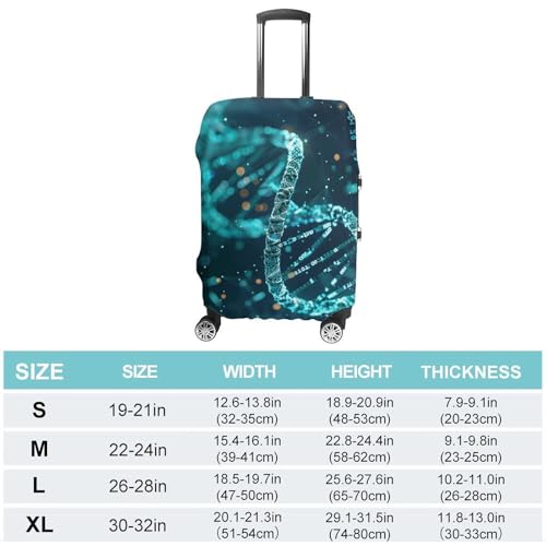 DNA Double Helix Luggage Cover, Elastic Luggage Protector Fits 19-32in Suitcases, Washable & Anti-Scratch Suitcase Cover for Men Women XL2